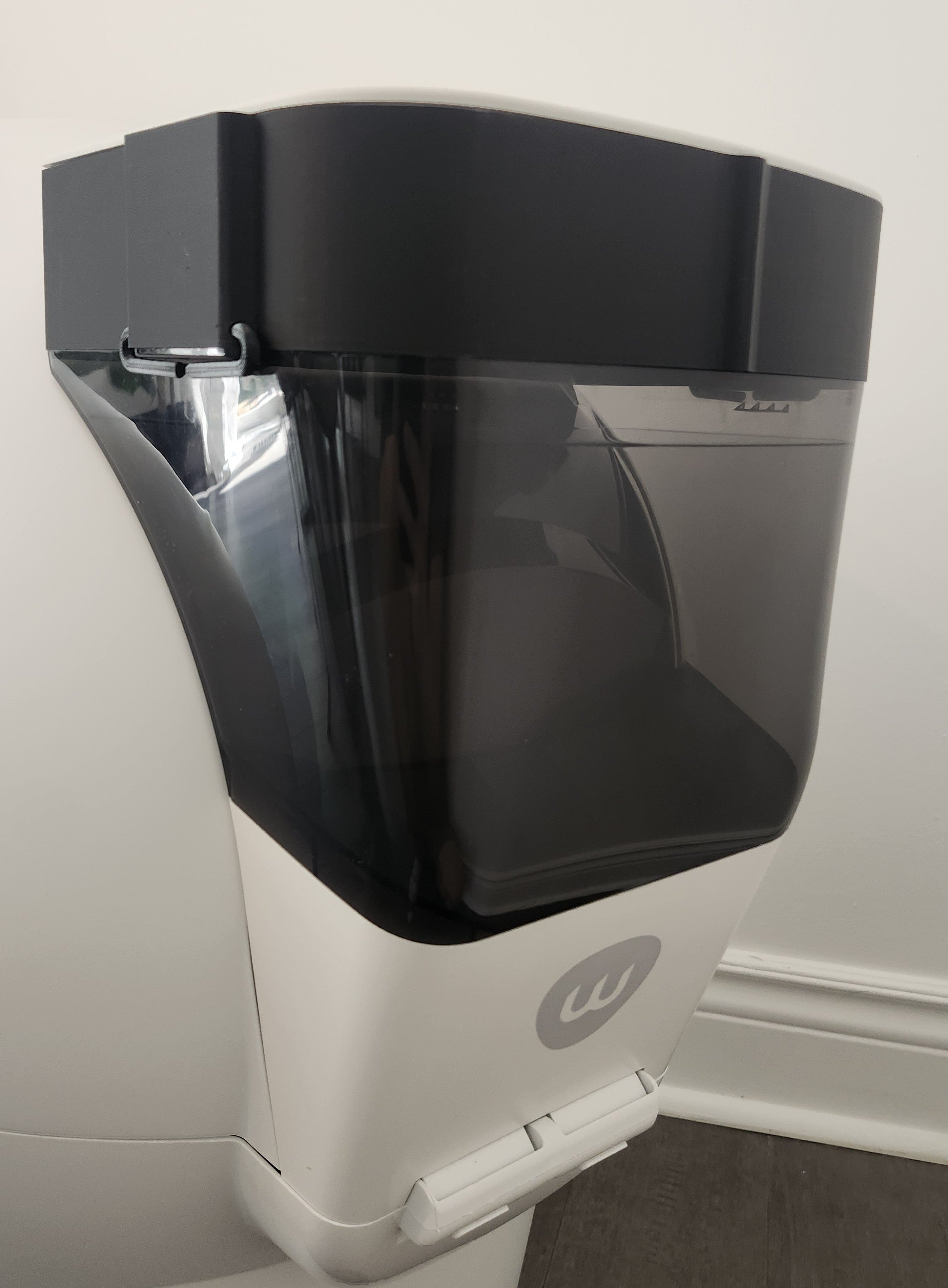Black version of the hopper extension attachment