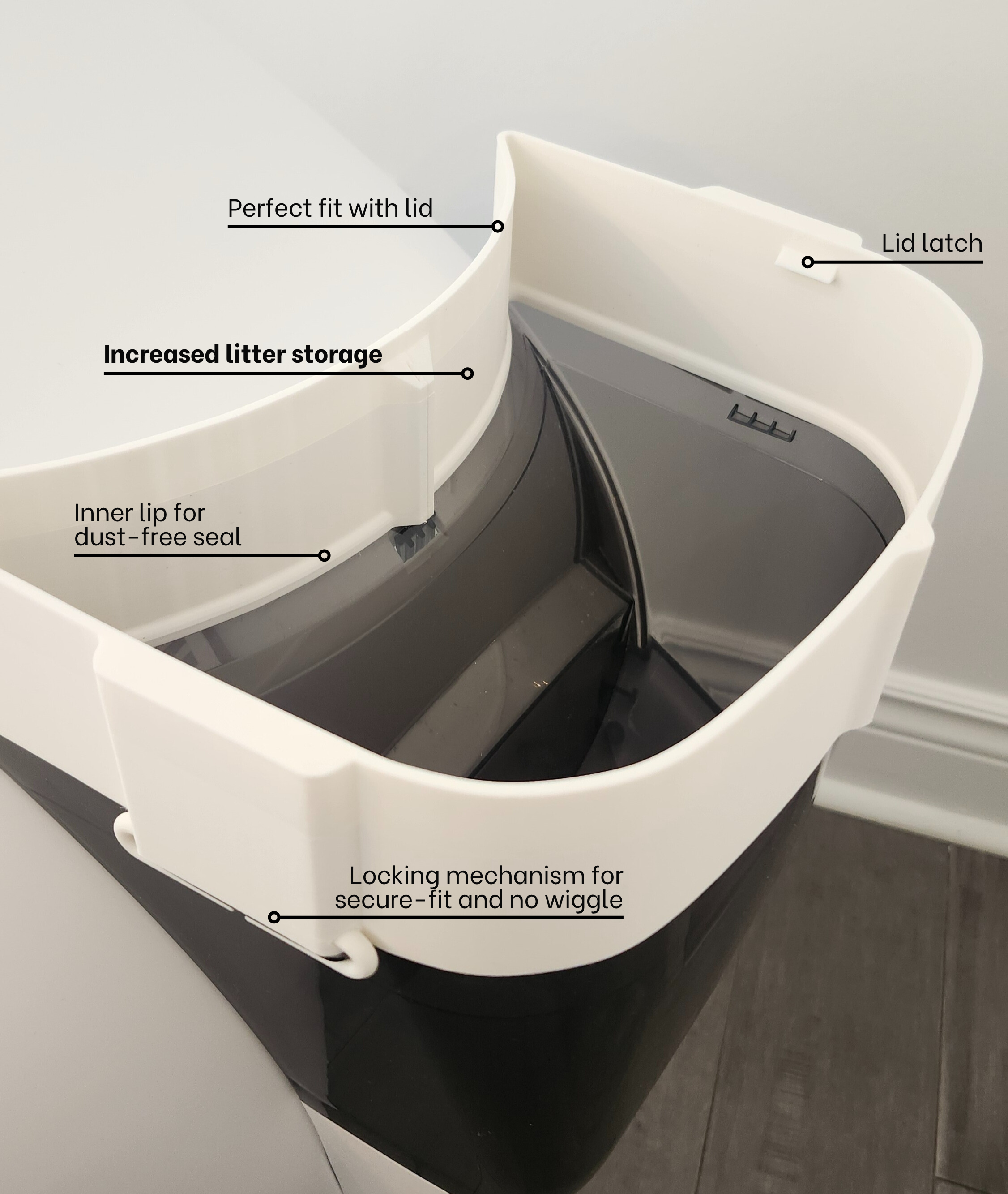 Feature highlight of the hopper extension attachment